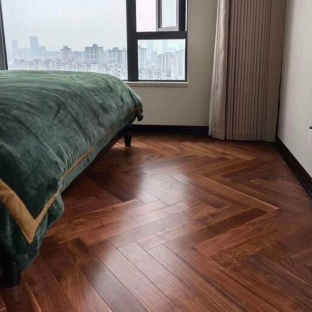 LWD-EB023 Паркет из американского черного ореха «елочка» Паркет из орехового дерева «рыбная кость»